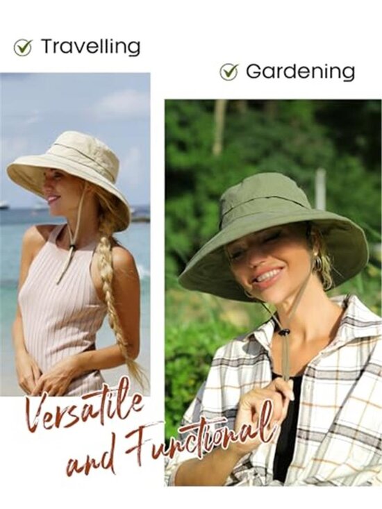 Sun Hats for Women Gardening Hat Wide Brim Ponytail Beach Sun Protection